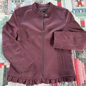 Ann Taylor Women's Dark Burgundy Mini Peplum Jacket